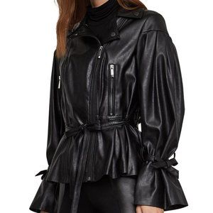 BCBGMaxAzria Woman Faux-Leather Moto Jacket🤩🤩🤩🤩🤩